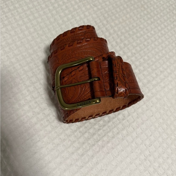 Lauren Ralph Lauren Brown Embossed Leather Belt main image 8